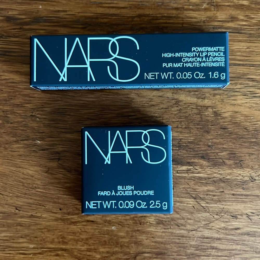 NARS Powermatte High-Intensity Lip Pencil Walkyrie and Blush Orgasm Trial NWT